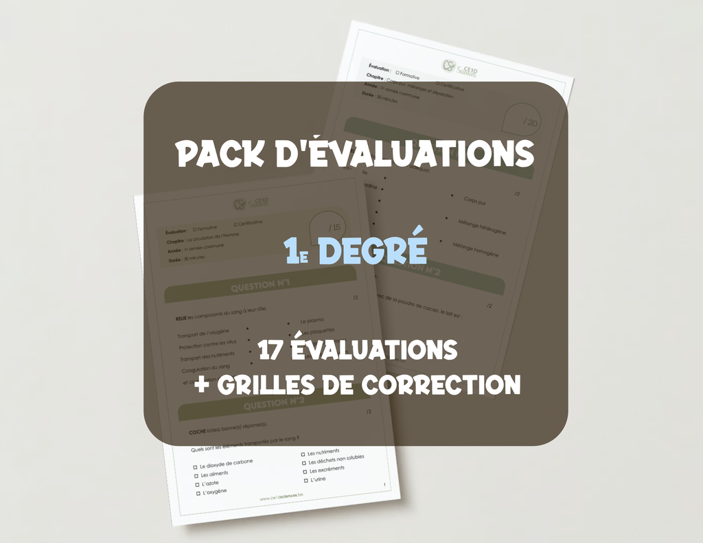 Pack de 17 évaluations - TOUT le 1e degré