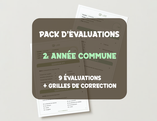 Pack de 9 évaluations - 2e année commune